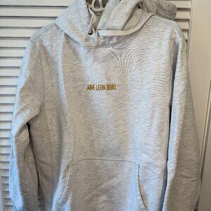 AIMÉ LEON DORE Gray Fleece Pullover Hoodie Heavyweight Logo Size M FW 2018